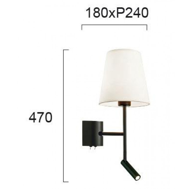 Απλίκα E27 & LED 3W Μαύρο Και Λευκό Sonia 4260600 VIOKEF