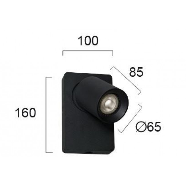 Σποτ Επίτοιχο GU10 Μαύρο Steven 4261001 VIOKEF