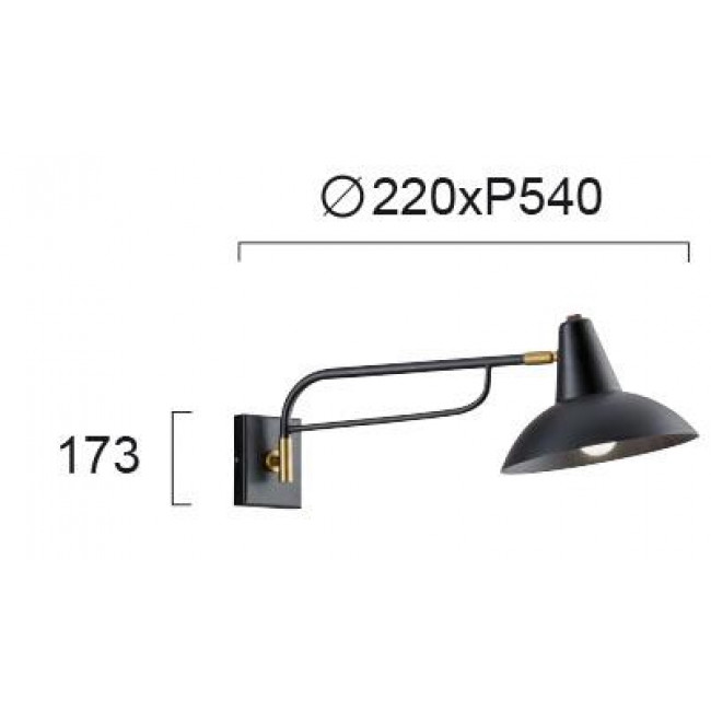 Απλίκα E27 Μαύρο Και Χρυσό James 4261500 VIOKEF
