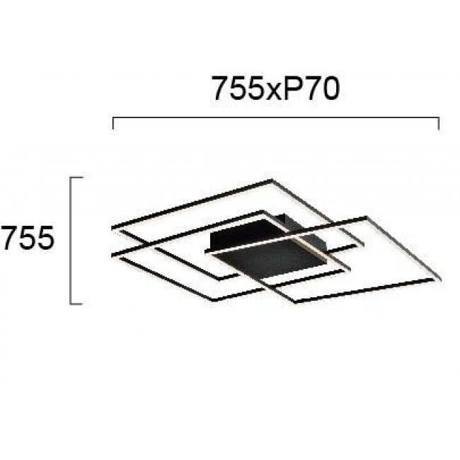 Φωτιστικό LED 79W 3000k Μαύρο Daniel 4263400 VIOKEF
