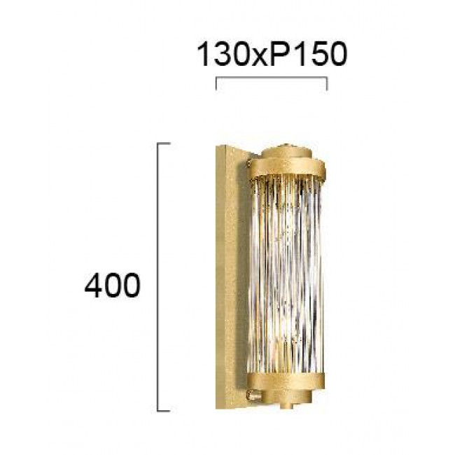 Απλίκα Δίφωτη E14 Χρυσό Και Διάφανο Karolina 4264900 VIOKEF
