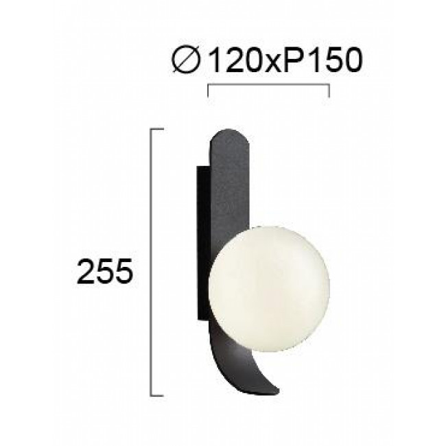 Απλίκα G9 Μαύρο Και Λευκό Polina 4266200 VIOKEF