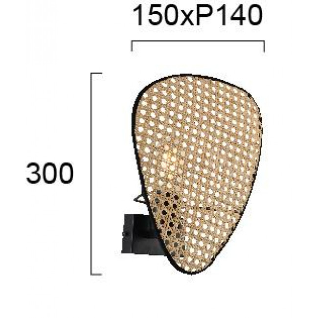 Απλίκα E27 Μαύρο Και Φυσικό Gheisa 4267900 VIOKEF