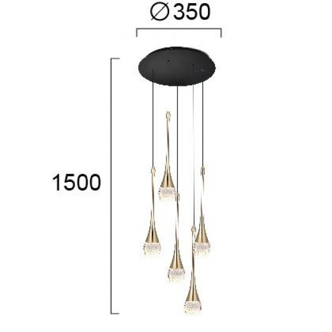 Φωτιστικό LED 15W 3000k Μαύρο Και Χρυσό Star Light 4268700 VIOKEF