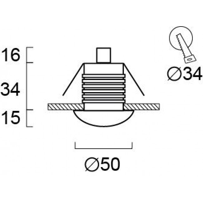 Φωτιστικό Χωνευτό LED 3W 3000k Ασημί Eric 4269800 VIOKEF