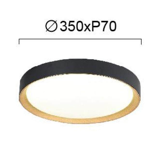 Πλαφονιέρα LED 24W 3000k Μαύρο Και Χρυσό Spirited 4271101 VIOKEF