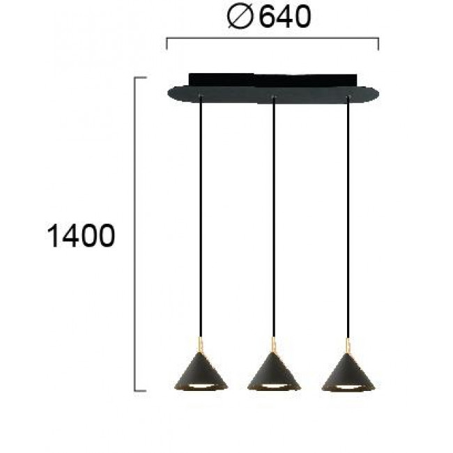 Φωτιστικό LED 27.7W 3000k Μαύρο Και Χρυσό Jolly 4274200 VIOKEF
