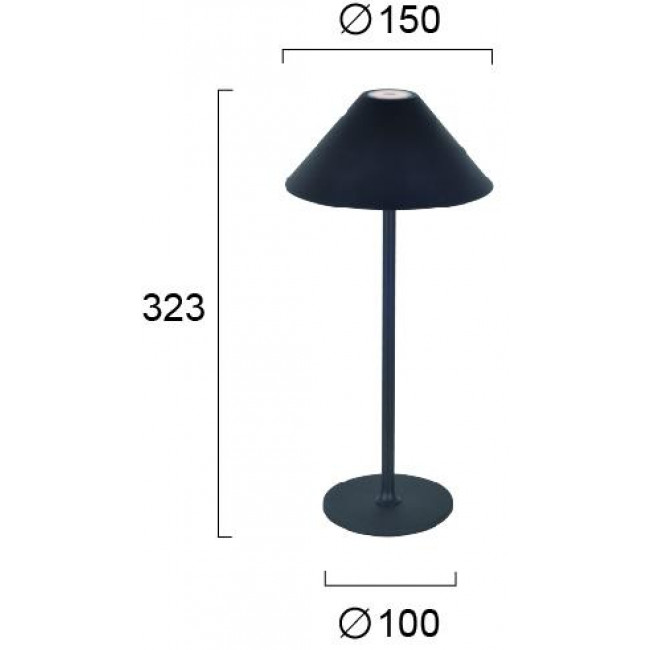 Πορτατίφ LED 3W 4000k Μαύρο Φορητό Cone 4275201 VIOKEF