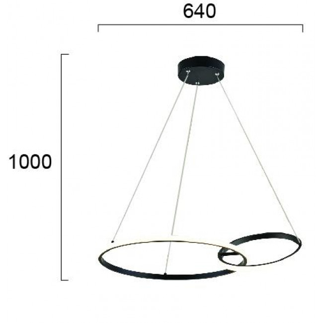 Φωτιστικό LED 38W 3000k Μαύρο Double 4275800 VIOKEF
