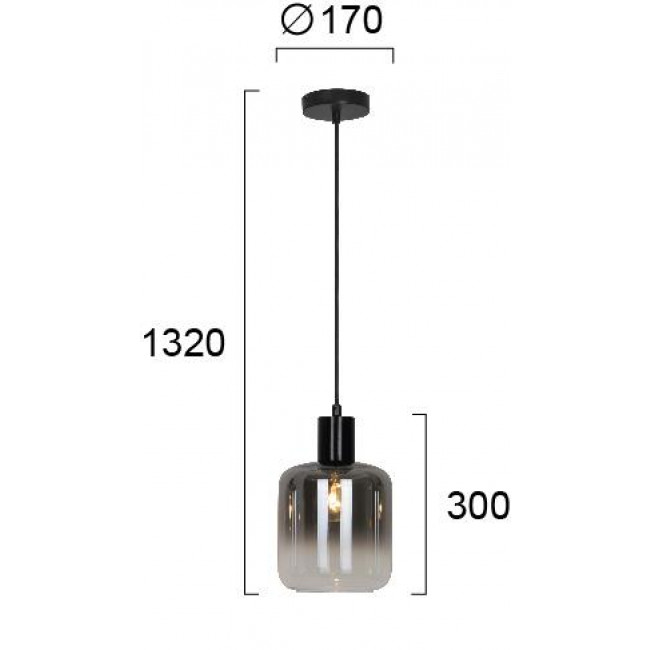 Φωτιστικό Μονόφωτο E27 Μαύρο Και Φυμέ Adam 4278200 VIOKEF