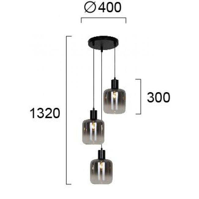 Φωτιστικό Τρίφωτο E27 Μαύρο Adam 4278400 VIOKEF