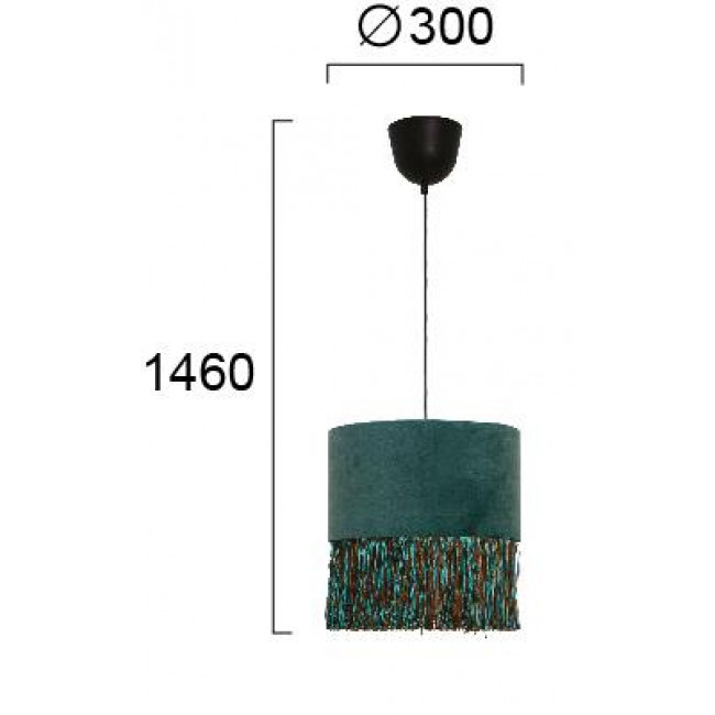 Φωτιστικό Μονόφωτο E27 Πράσινο Brigitte 4278701 VIOKEF