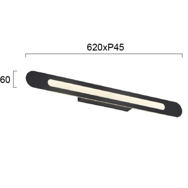 Απλίκα Μπάνιου LED 20W 3000k Μαύρο Bona 4279100 VIOKEF