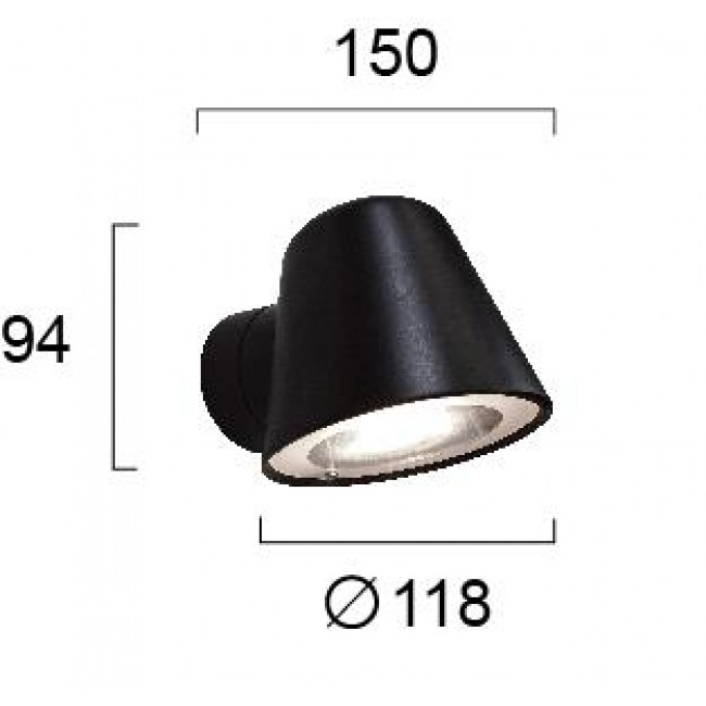 Απλίκα GU10 Μαύρο Marc 4282600 VIOKEF