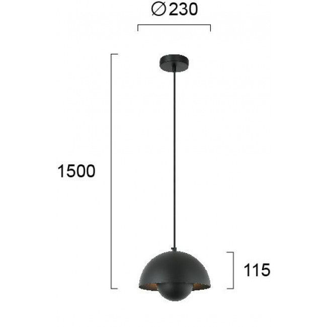 Φωτιστικό Μονόφωτο E27 Μαύρο Tulip 4283201 VIOKEF