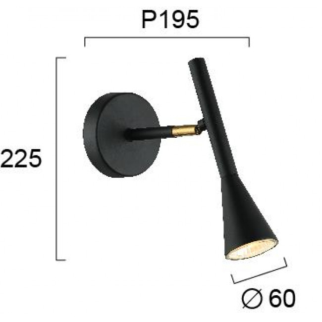 Απλίκα GU10 Μαύρο Και Χρυσό Melody 4283700 VIOKEF