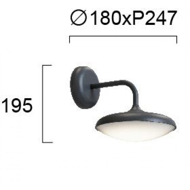 Απλίκα LED 13W 3000k Ανθρακί Merline 4284600 VIOKEF