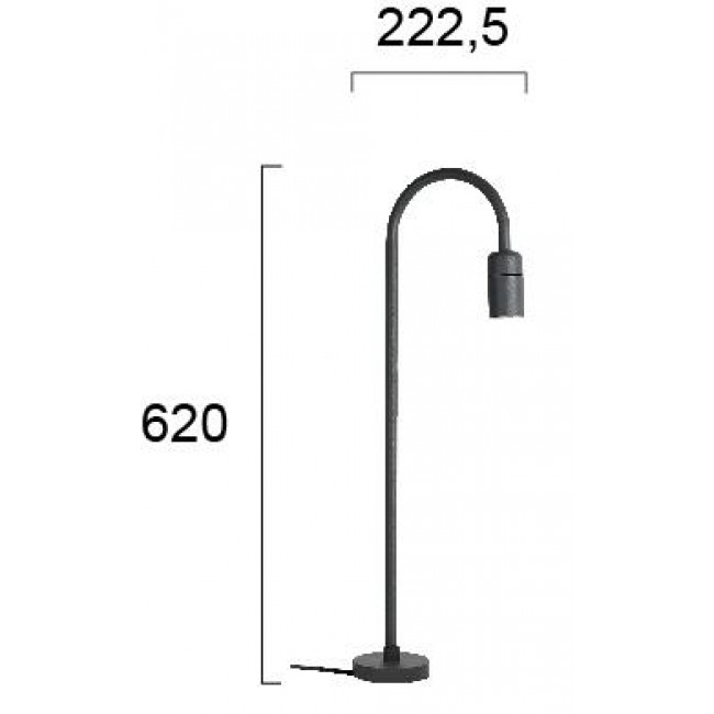 Φωτιστικό Κήπου LED 6W 3000k Με Καρφί Ανθρακί Flater 4285000 VIOKEF