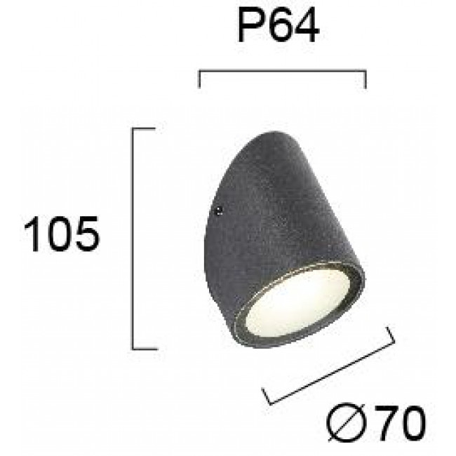 Απλίκα LED 4W 3000k Ανθρακί Juno 4286000 VIOKEF