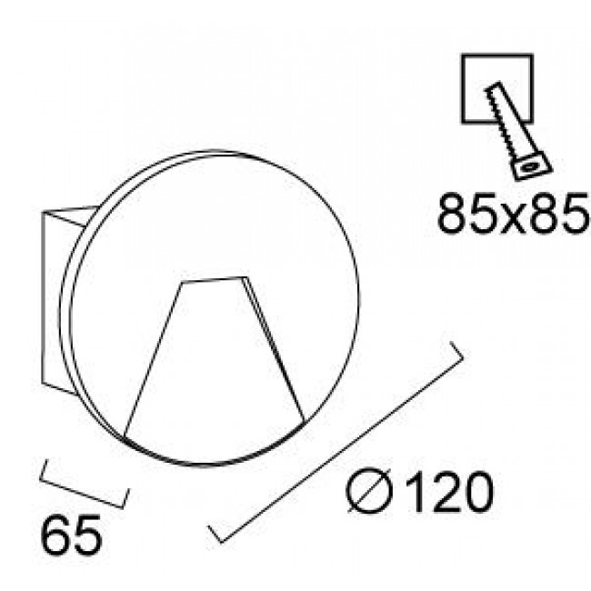 Φωτιστικό Χωνευτό LED 4W 3000k Γκρι Space 4289800 VIOKEF