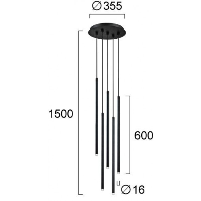 Φωτιστικό LED 15W 3000k Μαύρο Zenia 4291200 VIOKEF
