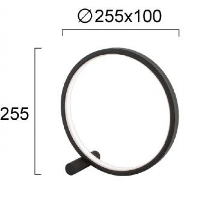Πορτατίφ LED 13W 3000k Μαύρο Circle 4291500 VIOKEF