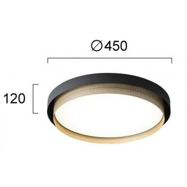 Πλαφονιέρα LED 40W 3000k Μαύρο Και Χρυσό Adriana 4292600 VIOKEF