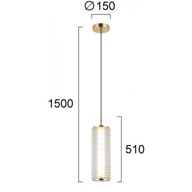Φωτιστικό LED 18W 3000k Χρυσό Και Διάφανο Irma 4294700 VIOKEF