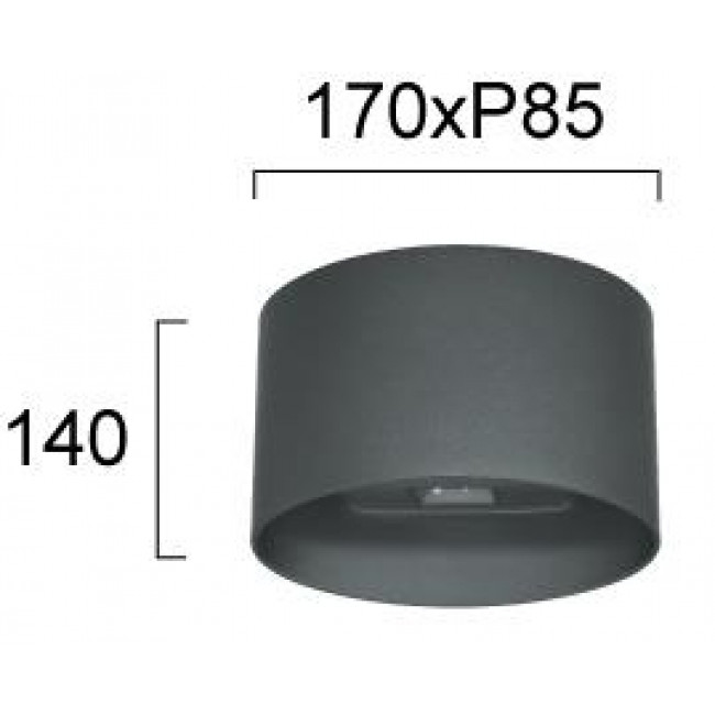 Απλίκα LED 11W 3000k Ανθρακί Tempo 4295000 VIOKEF