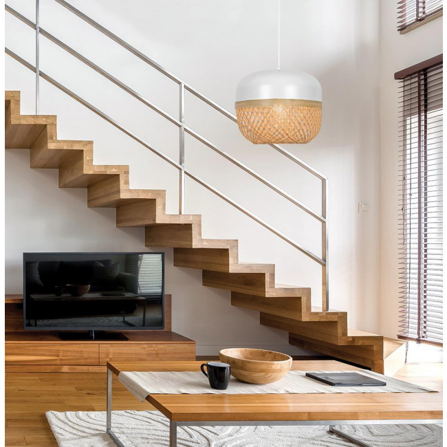 Φωτιστικό Μονόφωτο E27 Λευκό Και Φυσικό Saline 4295600 VIOKEF