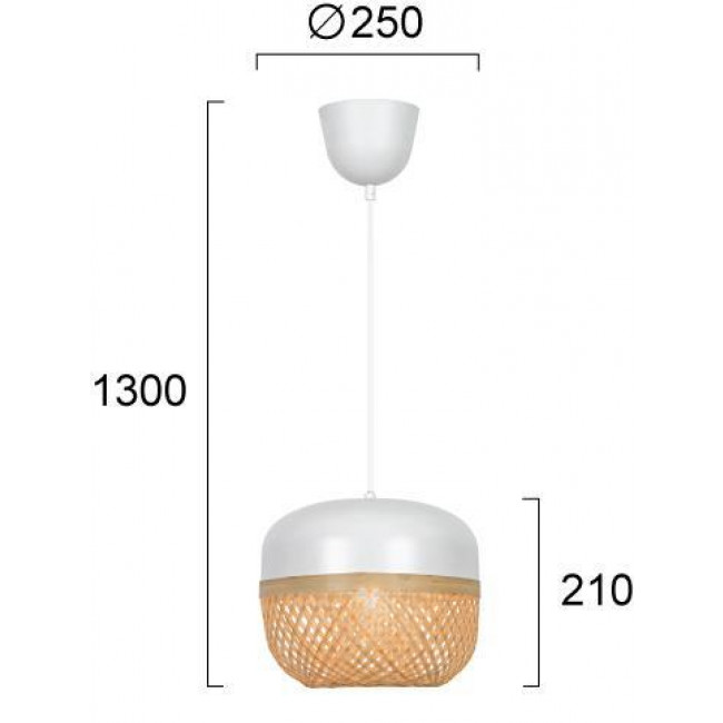 Φωτιστικό Μονόφωτο E27 Λευκό Και Φυσικό Saline 4295600 VIOKEF