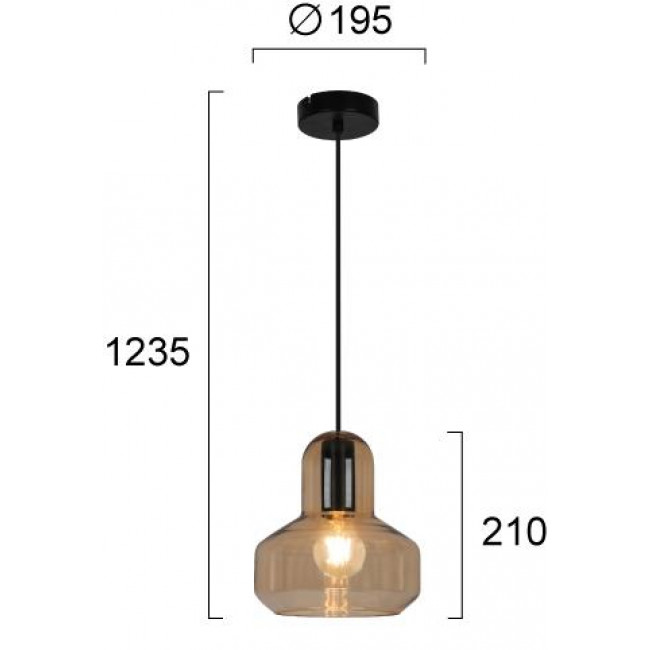 Φωτιστικό Μονόφωτο E27 Μαύρο Και Μελί Mandy 4295800 VIOKEF