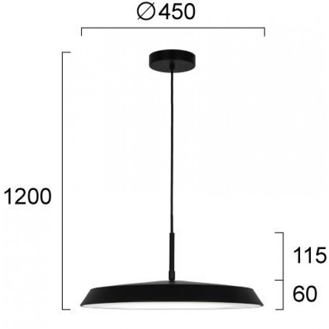 Φωτιστικό LED 22W 3000k Μαύρο Flat 4296801 VIOKEF