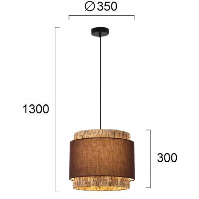 Φωτιστικό Μονόφωτο E27 Καφέ Και Φυσικό Riviera 4299400 VIOKEF