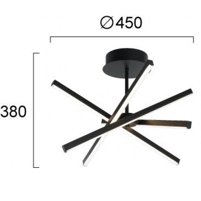 Φωτιστικό LED 30W 3000k Μαύρο Ray 4301200 VIOKEF