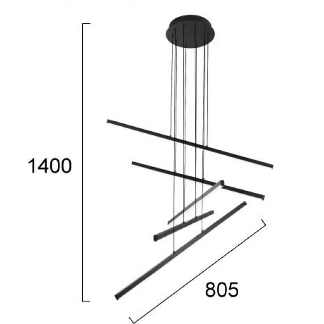 Φωτιστικό LED 60W 3000k Μαύρο Ray 4301400 VIOKEF