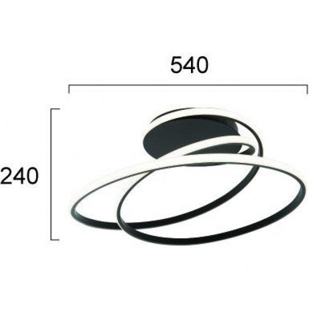Φωτιστικό LED 41W 3000k Μαύρο Mily 4301501 VIOKEF