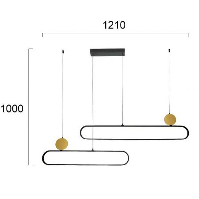 Φωτιστικό LED 48W 3000k Μαύρο Και Χρυσό Naomi 4301800 VIOKEF