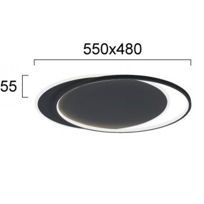 Πλαφονιέρα LED 43W 3000k Μαύρο Evelyn 4301901 VIOKEF