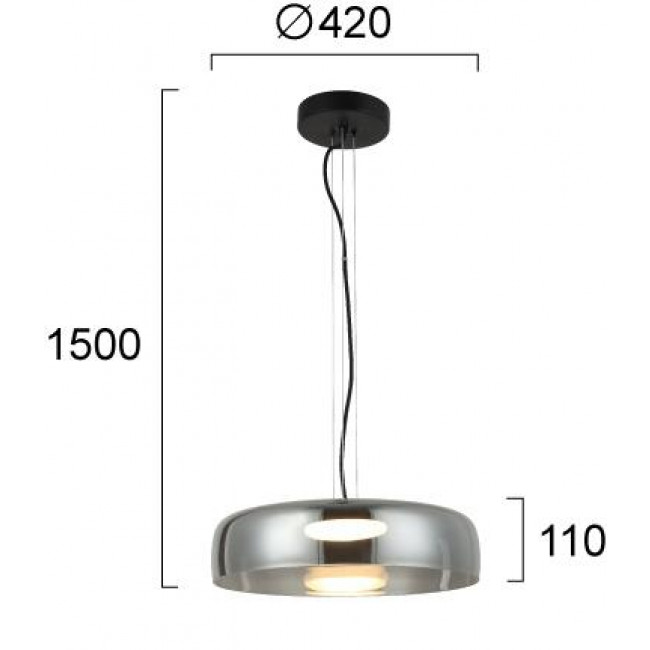 Φωτιστικό LED 16W 3000k Μαύρο Και Φυμέ Simple 4302400 VIOKEF