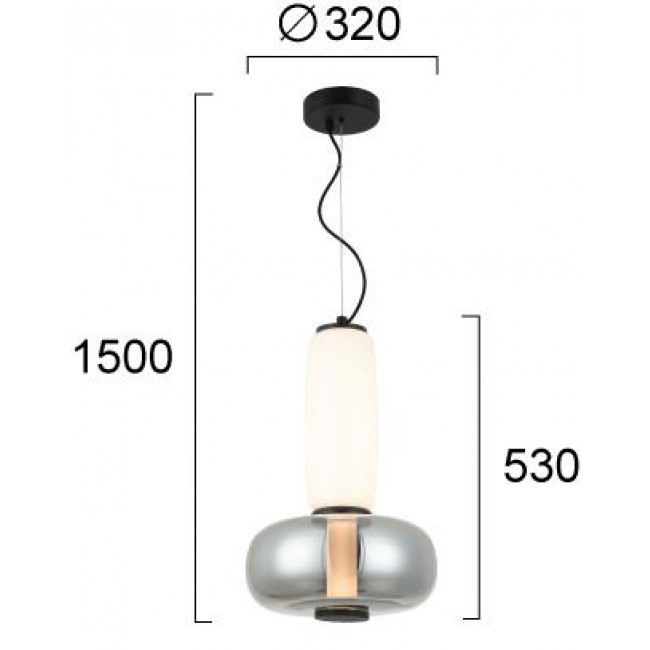 Φωτιστικό LED 18W 3000k Μαύρο Και Φυμέ Avery 4302500 VIOKEF