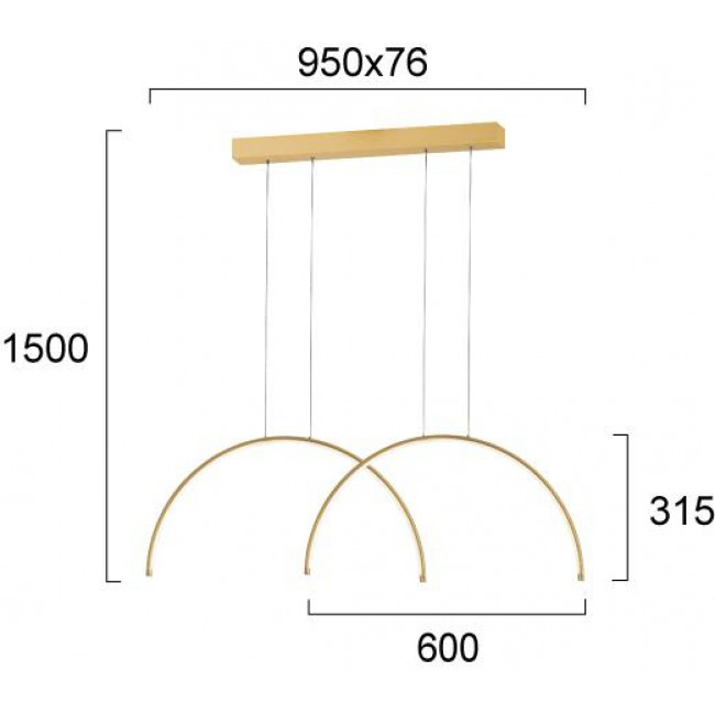 Φωτιστικό LED 39W 3000k Χρυσό Megan 4303100 VIOKEF