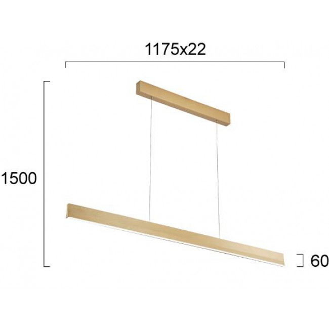 Φωτιστικό LED 52W 3000k Χρυσό Lee 4303300 VIOKEF