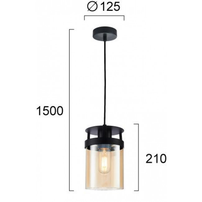Φωτιστικό Μονόφωτο E27 Μαύρο Και Μελί Betty 4304800 VIOKEF