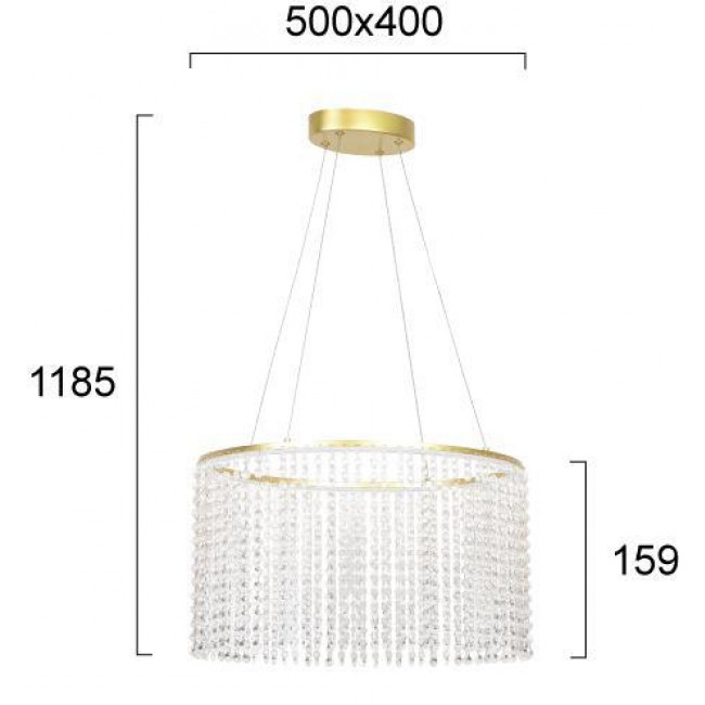 Φωτιστικό LED 28W 3000k Χρυσό Και Διάφανο Sol 4306200 VIOKEF