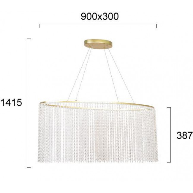 Φωτιστικό LED 38W 3000k Χρυσό Και Διάφανο Sol 4306300 VIOKEF