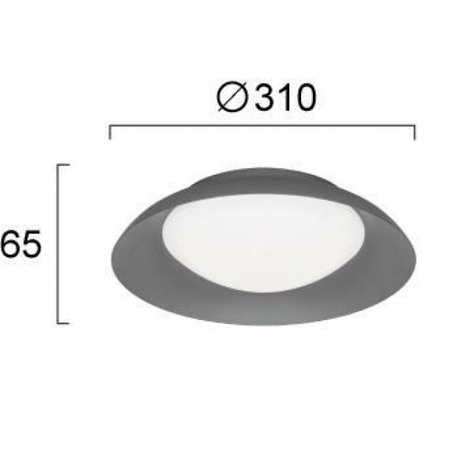 Πλαφονιέρα LED 12W 3000k Ανθρακί Britney 4307200 VIOKEF