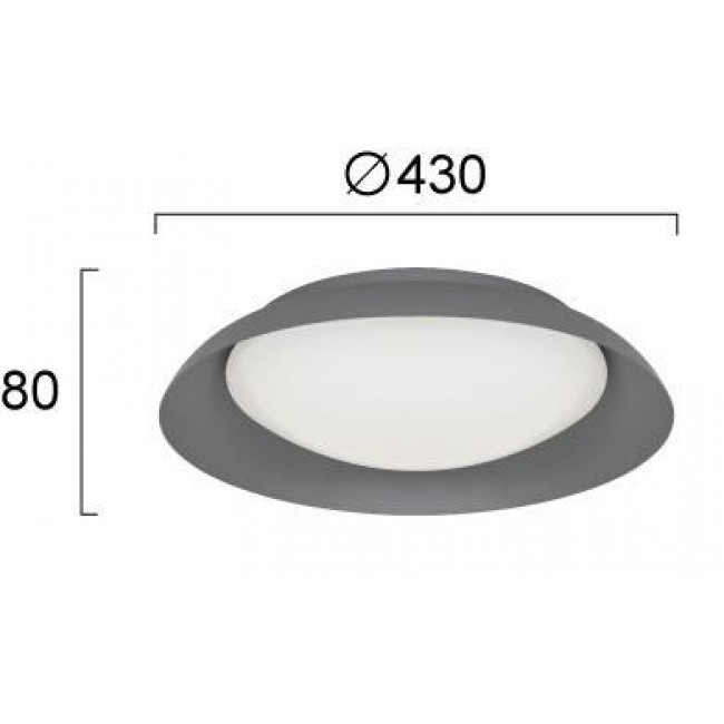 Πλαφονιέρα LED 23W 3000k Ανθρακί Britney 4307300 VIOKEF