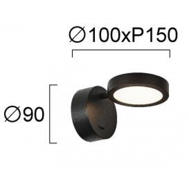 Απλίκα LED 6W 3000k Μαύρο Eden 4307700 VIOKEF