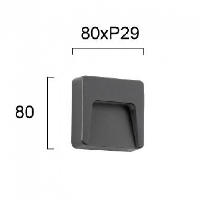 Απλίκα LED 2W 3000k Ανθρακί Cop 4308800 VIOKEF